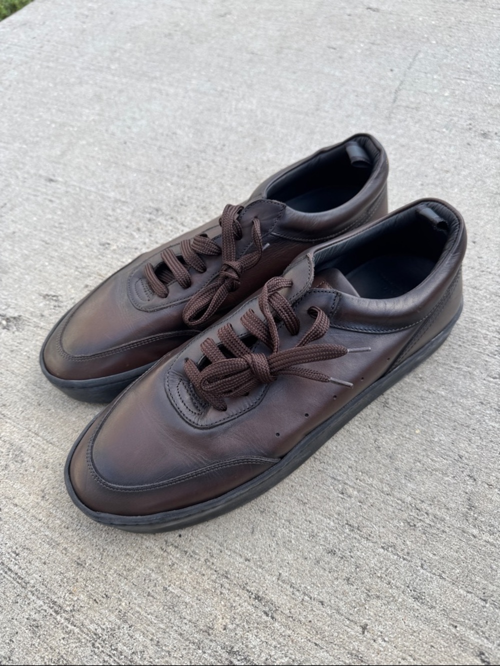 Officine Creative Kyle Lux Men's Darl Brown Leather Sneakers Mens 10